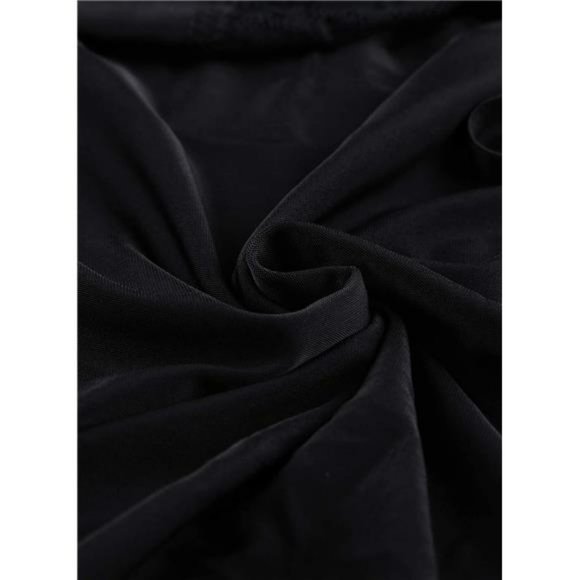 Women's Plus Size Black Lingerie Lace Night Dress Babydoll Sleepwear w Thong - Picture 5 of 5